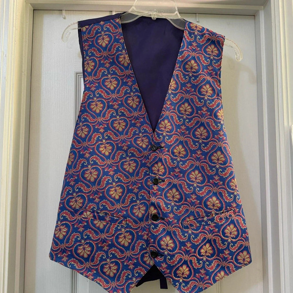 Purple and Blue Suit Vest - Picture 1 of 4